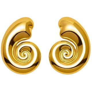 18k Gold Plated Stud Earring (Spiral Swirl Stud Earrings)
