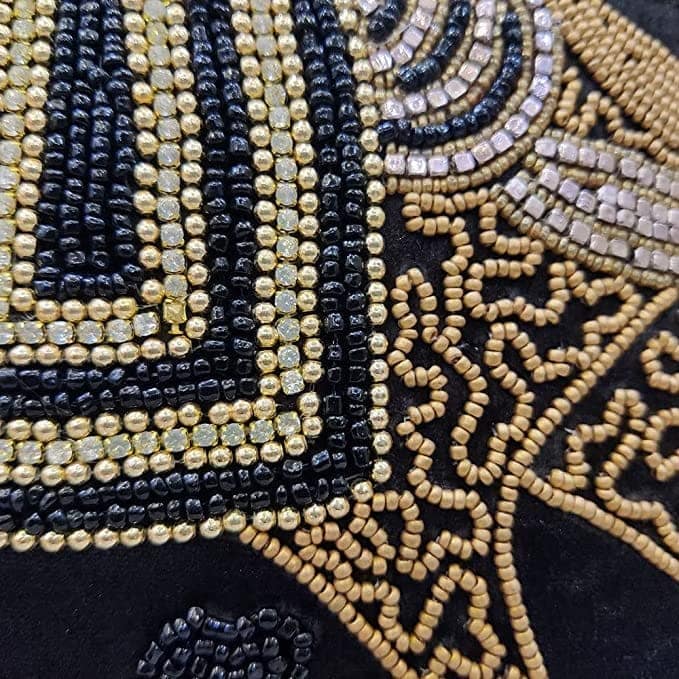 Black Set of 5 Ethnic Beaded Embroidered Square Combo Cushion Covers for Sofa Home Bedroom (16x16 inch or 40 x 40 cm) view 3