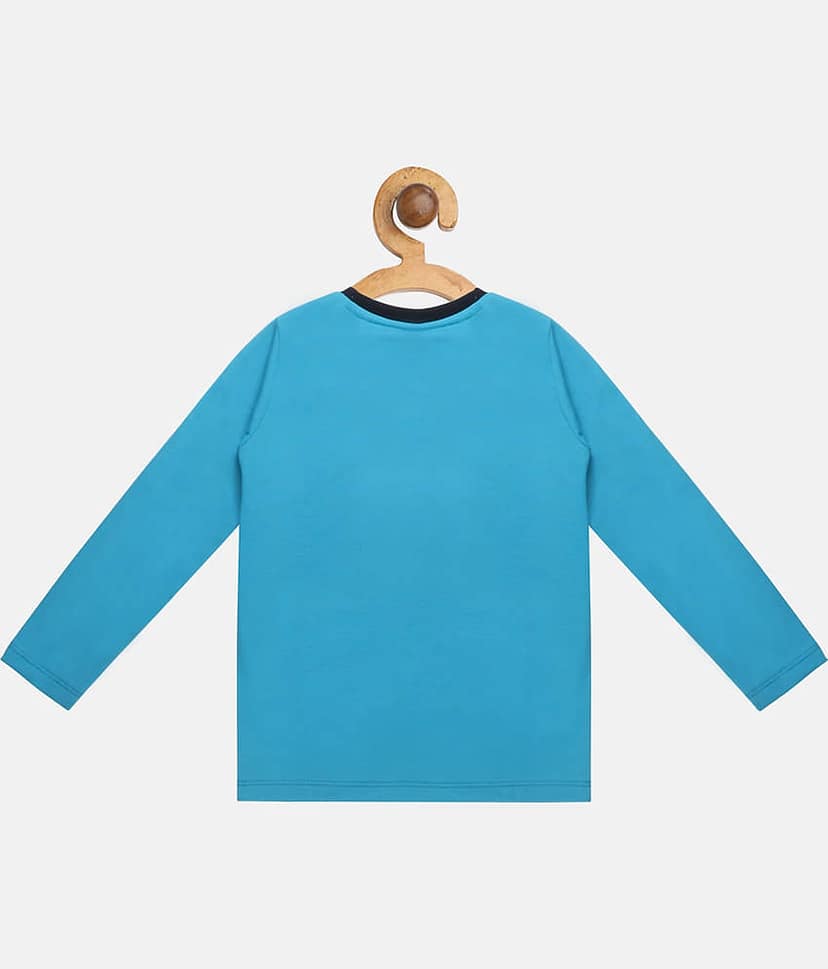 Lazy Shark Pack of 1 Boys Cotton Blend Nightsuit Set ( Turquoise ) view 2
