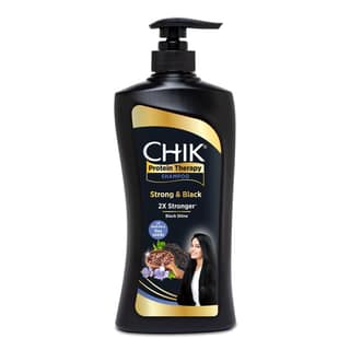Buy 1 Get 1 Free - Chik Protein Therapy Shampoo, For 2X Stronger & Black Hair, With the Goodness Of Flax Seeds & Black Tea - 650ml ( Pack of 2)