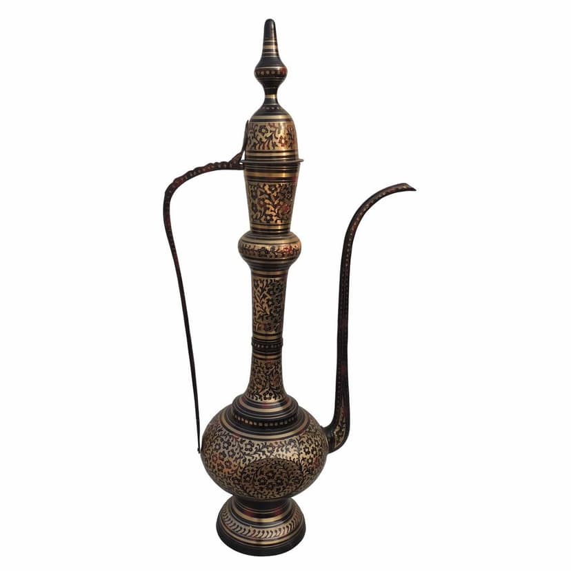 Brass Surahi Decorative Aftaba ? Ethnic Home Decor Showpiece, Height : 32 Inch (FMAS350 B) view 2