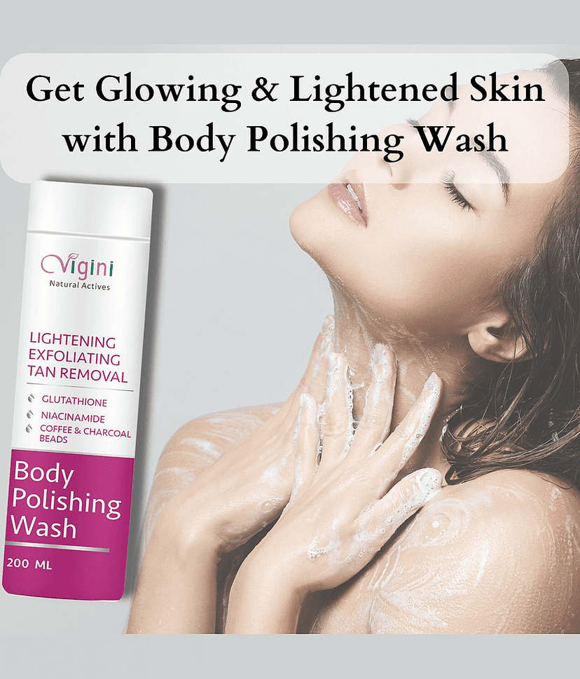Vigini Skin Lightening Whitening Fairness Body Brightening Polishing Exfoliating Exfoliator D-Tan Pigmentation Dark Spots Removal Remover Scrub Sho@wer Gel Face Wash Glutathione Niacinamide Coffee Charcoal Men Women Use Cream Serum Facial Kit Gore Gora Oi view 2