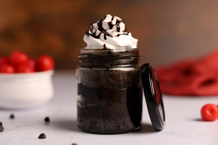 Chocolate truffle jar cake