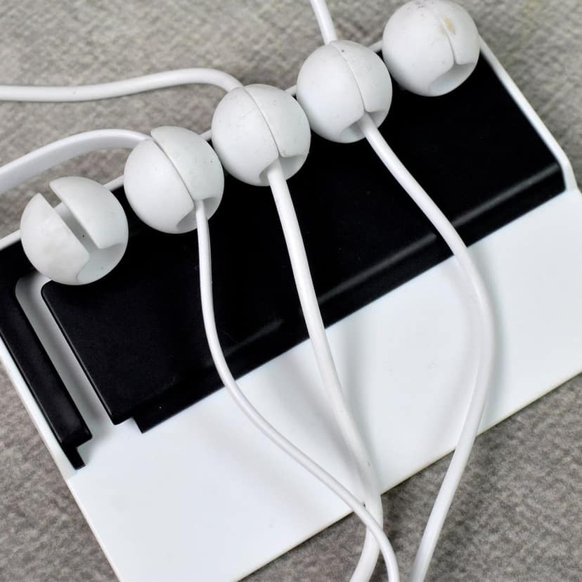 5 Slots Adhesive Desk Cable Cord Holder for Charging Cable (1 Pc / Mix Color) view 4