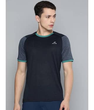 Alcis Navy Blue Polyester Slim Fit Men's Sports T-Shirt ( Pack of 1 )