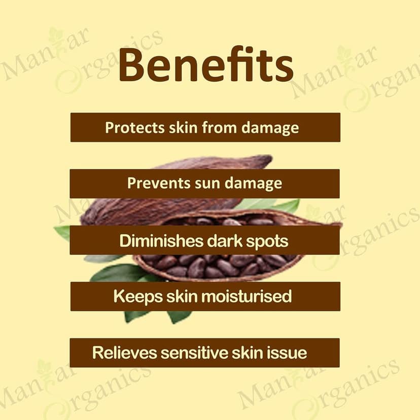 ManHar Organics African Raw Cocoa Butter 500gm Unrefined Organic for Stretch Marks, Face Moisturiser, Hair Lotion, Lip Balms (Cocoa, 500gm) view 4