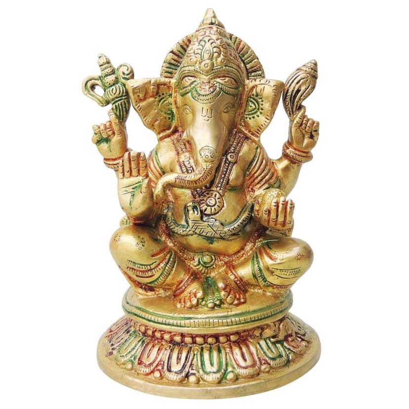 Brass Showpiece Ganesh Ji Statue (BSMAS1299 G) view 2