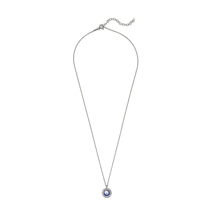 Silver Dark Round Evil Eye Necklace view 5
