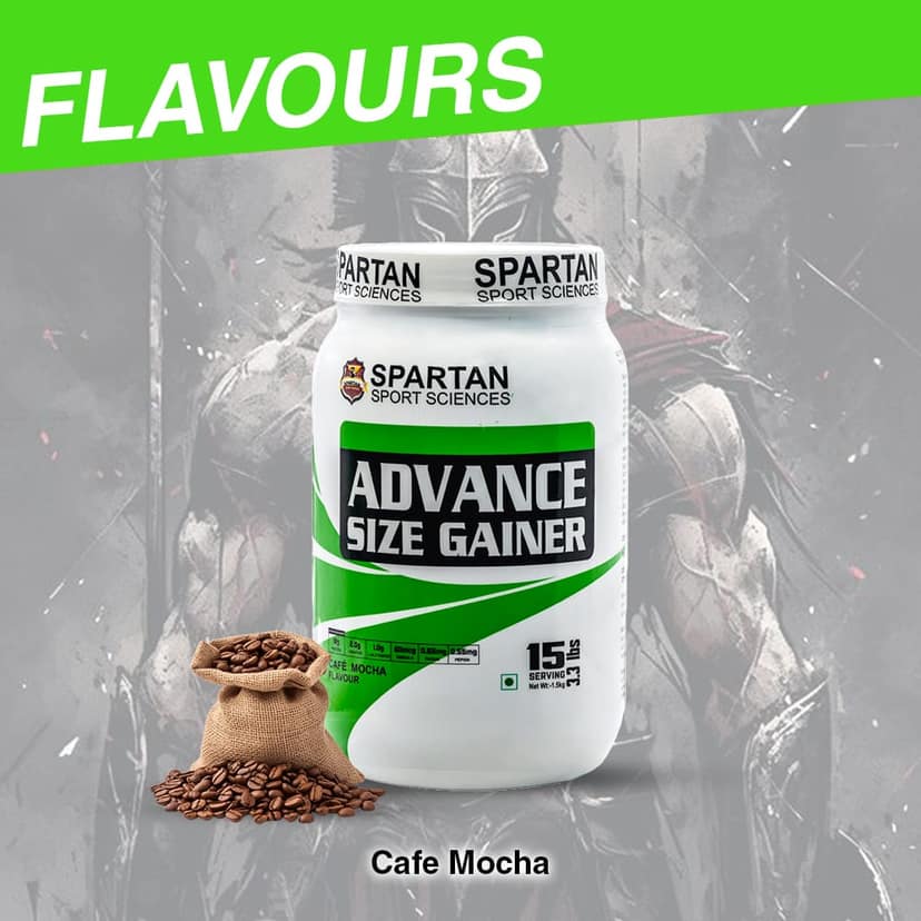 SPARTAN SPORT SCIENCES Advance Size Gainer | Muscle Mass & Weight Gainer Powder with Highest Protein and Carbohydrates with 13 Multivitamins & Minerals for Men & Women 1.5 Kg