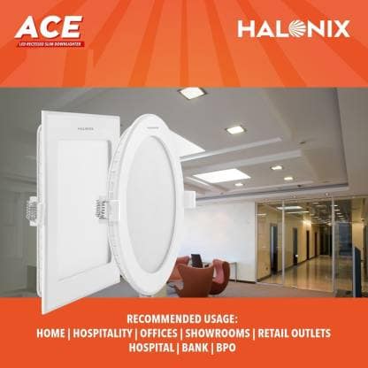 HALONIX Ace 12-watt Round Led recessed slim downlighter 3000K Yellow light Pack 2 Recessed Ceiling Lamp view 3