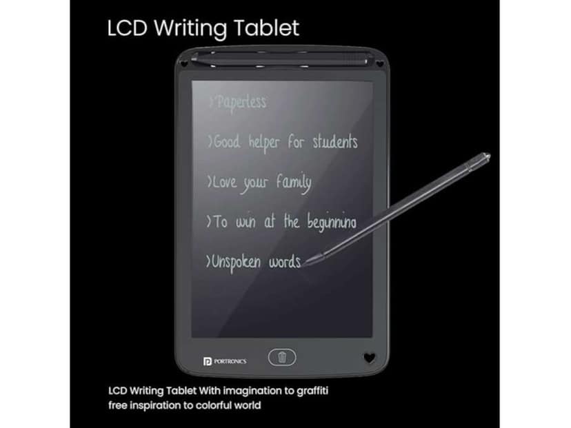Portronics Ruffpad 12E Re-Writable LCD Writing Pad with 30.4cm (12 inch) Writing Area view 2