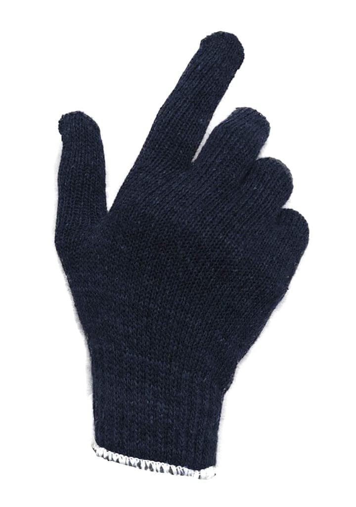 Solance Unisex Reusable Washable Knitted Cotton Safety Hand Gloves Free Size (Pack of 12) Navy Blue view 3