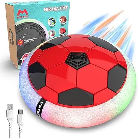 Mirana Air Football Smart Toy for Kids|3-Mode USB Type-C Rechargeable Hover Ball|Indoor Electric Hoverball with LED Lights|Birthday Gift for Boys & Girls 2 3 4 5 6 7 8 9 10 Years (Red) view 2