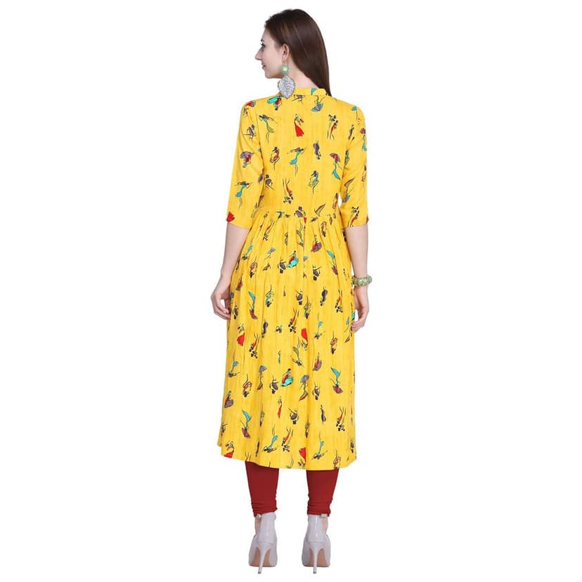 SHOPPING QUEEN Women Rayon Anarkali Kurta view 2