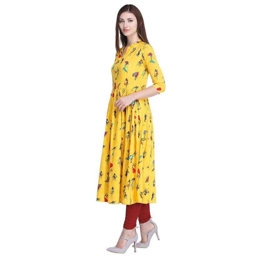 SHOPPING QUEEN Women Rayon Anarkali Kurta view 3
