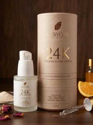 Flawora's 24K Skin Brightening Gold Serum