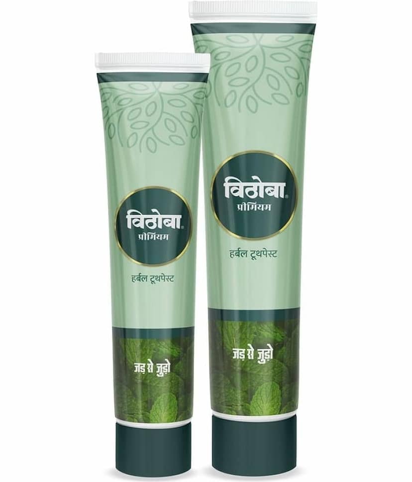 Vithoba Premium Toothpaste |Toothpaste For White Strong Teeth & Refreshing Breath | 80g+40g |