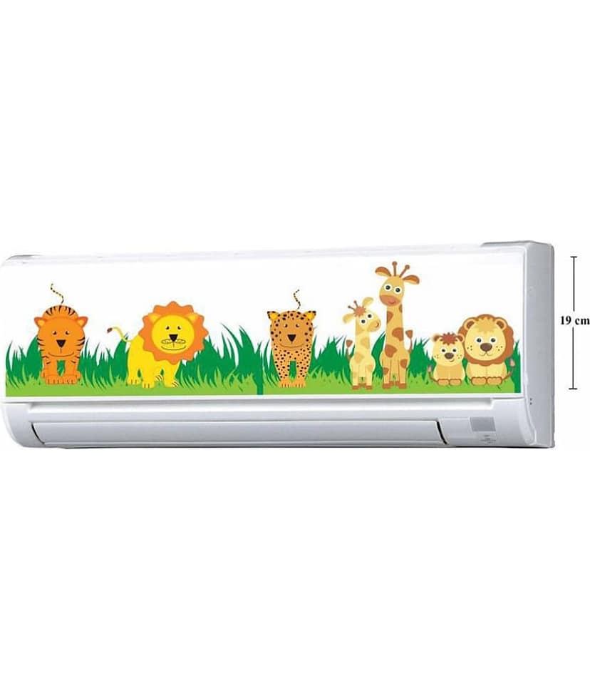Asmi Collection Animals in Grass Split AC Stickers Wall Stickers Animals Sticker ( 19 x 95 cms ) view 2
