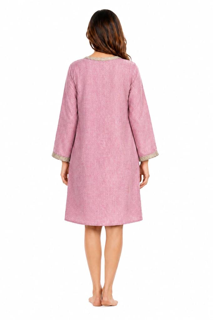 Women's Pink & Beige Color-Block Rose Printed Kurta view 4