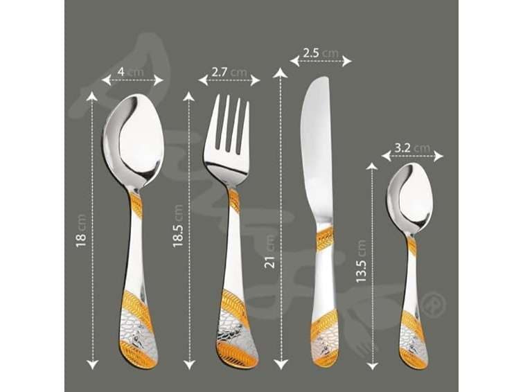 Parage 24 Pieces Premium Stainless Steel Golden Cutlery Set, Home & Kitchen with Gift Box with Leatherite Box (Imperial Design) view 2