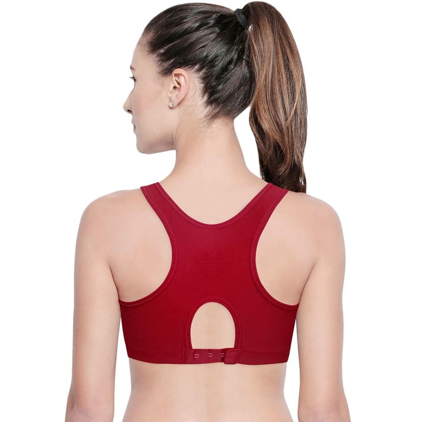 Bodycare Women Cotton Spandex Full Coverage Non Padded Sports Bra Bra E1612-MH view 3