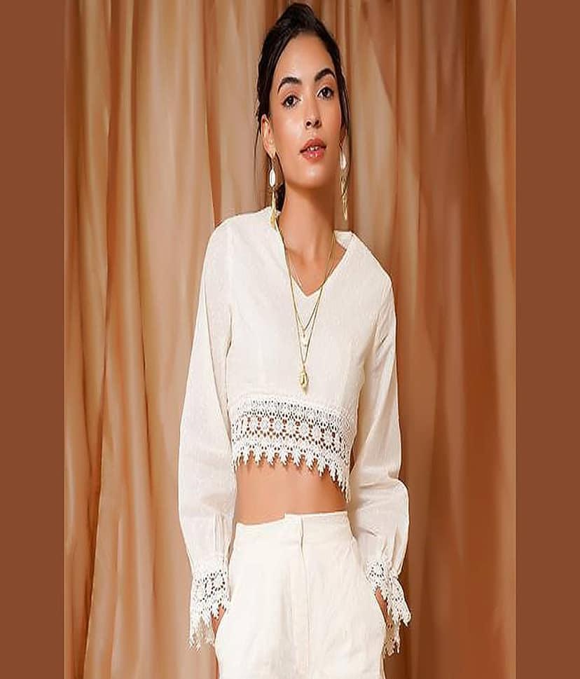 COOL AND CASUAL Women Solid Top With Shorts Co-Ord Set ( White ) view 2