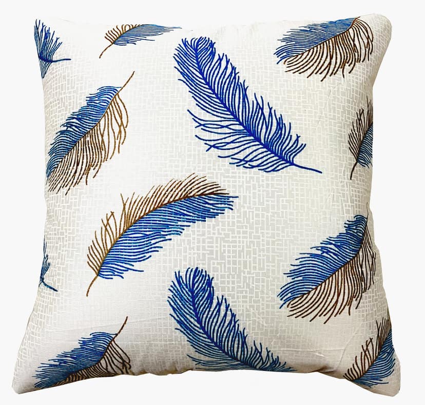 Omkar by 3 Inc. Set of 5 Decorative Hand Embroidered Sparkling Rays Silk Satin Pillow Cushion Cover for Living Room Bedroom Sofa (16x16 Inch- 40x40 Cms)(Leaf Design Cushion) view 2