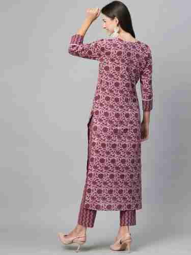 Women Pure Cotton Kurti Pant Set view 4