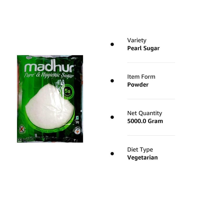 Madhur Pure Sugar, 5Kg Bag view 3
