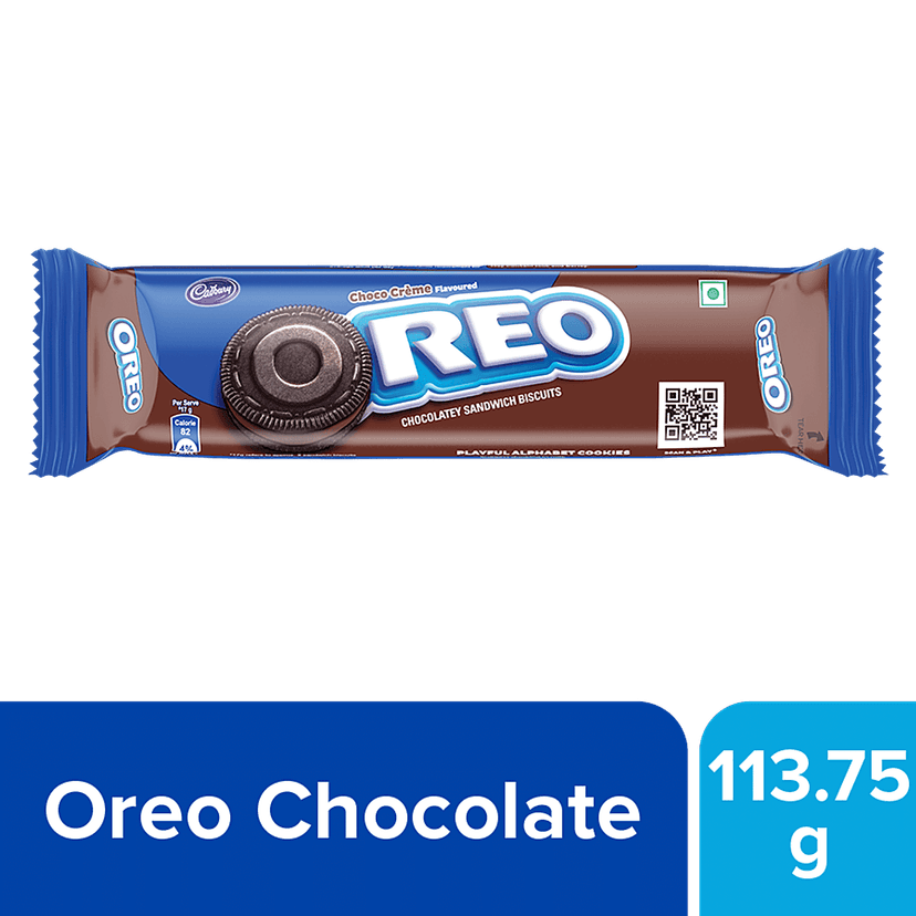 Cadbury Oreo Chocolate Flavour Creme Sandwich Biscuit, 113.75 G