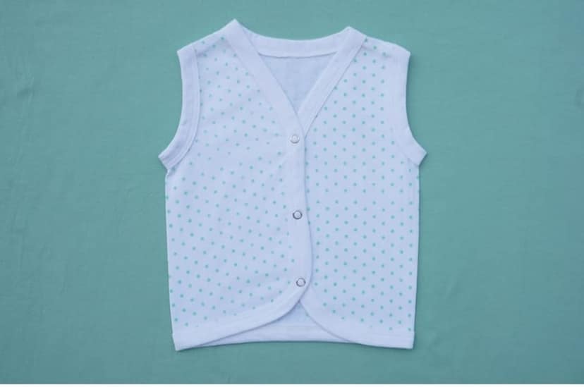 Baby Knitted Printed Jhabla with Press Button view 2