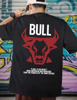 SCOTT FINCHER Men's BULL Graphic T-Shirt - Unleash Your Strength & Style : AA(ARN)BLACK_301