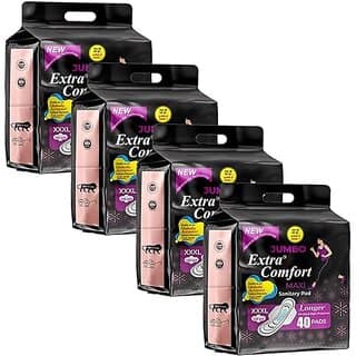 jumbo Extra Comfort Maxi | New Of Advance Gel Technology Overnight Protection Sanitary Pads Bamboo Duvet Cover (160 Piece) (PACK OF 4)