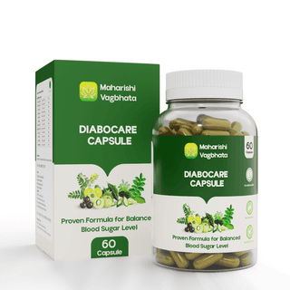 Maharishi Vagbhata Herbal Diabocare Capsules 600mg (60 Capsules), Contains Karela, Jamun, Triphala and Neem, Supports Healthy Energy & Blood Sugar Balance