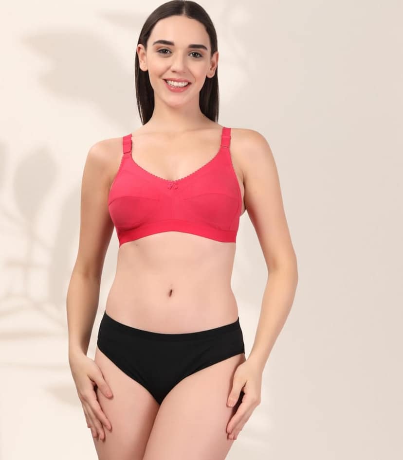 ADORNSTAR Women�s Cotton Bra and Panty Set � Soft, Skin-Friendly, Non-Padded, Wire-Free Lingerie Combo | Comfortable Innerwear (Pack of 2) view 4