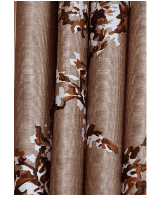 ELOHIM Eyelet Polyester Door Curtain (7 feet x 4 feet, Brown) -Pack of 2 view 2