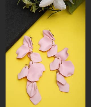 YOUBELLA Pink Danglers Earrings ( Pack of 1 )