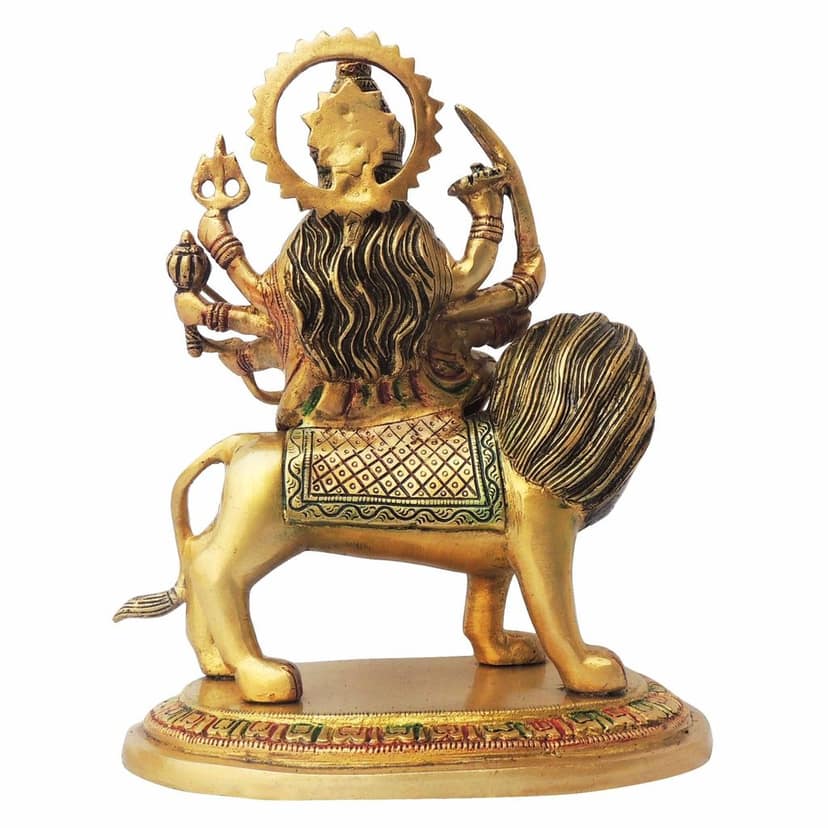 Brass Durga Ji Showpiece - Divine Goddess Brass Idol, Height : 9.2 Inch (BSMAS937 R) view 3