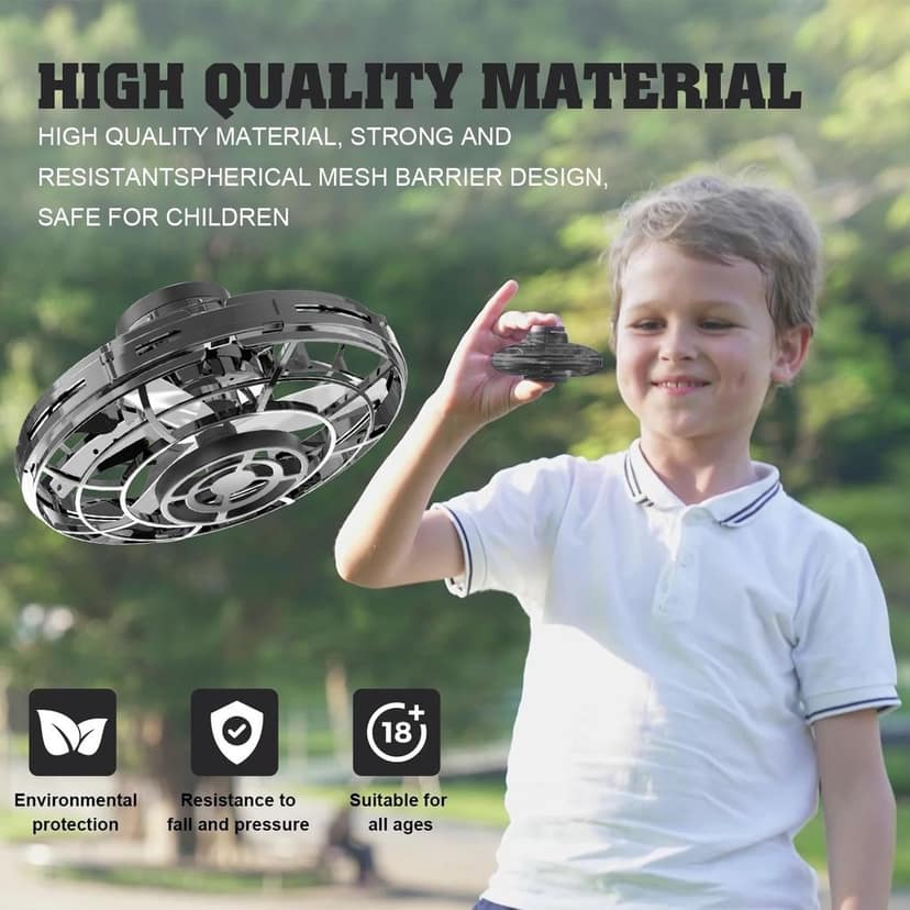 Fingertip Upgrade Flight Gyro Flying Spinner Decompression Toy for Kids Adults Hand Operated UFO Fly Spinner Led Light Outdoor Fun Game USB Rechargeable Pack of 1 view 3
