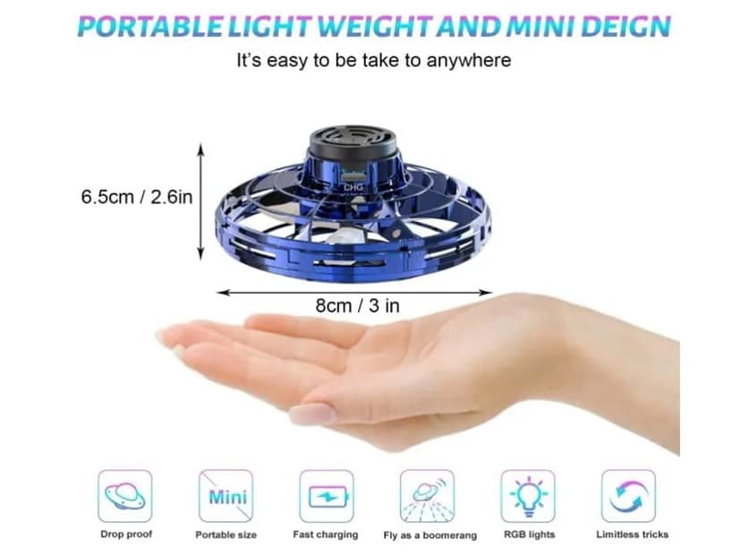 Fingertip Upgrade Flight Gyro Flying Spinner Decompression Toy for Kids Adults Hand Operated UFO Fly Spinner Led Light Outdoor Fun Game USB Rechargeable Pack of 1 view 8