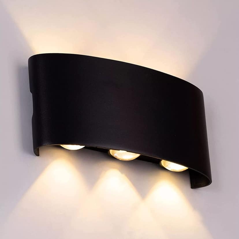 DAYBETTER� 6W U Shape IP65 Waterproof Outdoor Wall Lights,Up and Down LED Porch Lights, Outdoor Wall Lamp Suitable for Garden & Patio Lights,Elevationl Light(Warm White)-Pack of 1 view 2