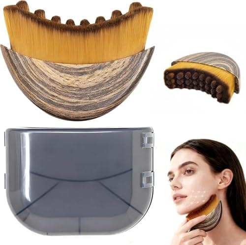 Lymphatic Contour Face Brush, Manual Lymphatic Drainage Massager, Natural Makeup Brushes with Durable Soft Bristles, Hypoallergenic Ergonomic Facial Cleansing Brush for Sculpting view 2