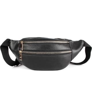 CIMONI Travel Waist Bag P.U. Black Waist Pouch