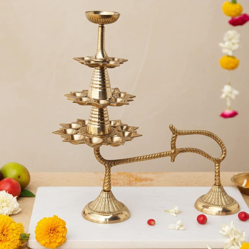 Brass Ganga Arti 21 Bati (FMAS447 X)