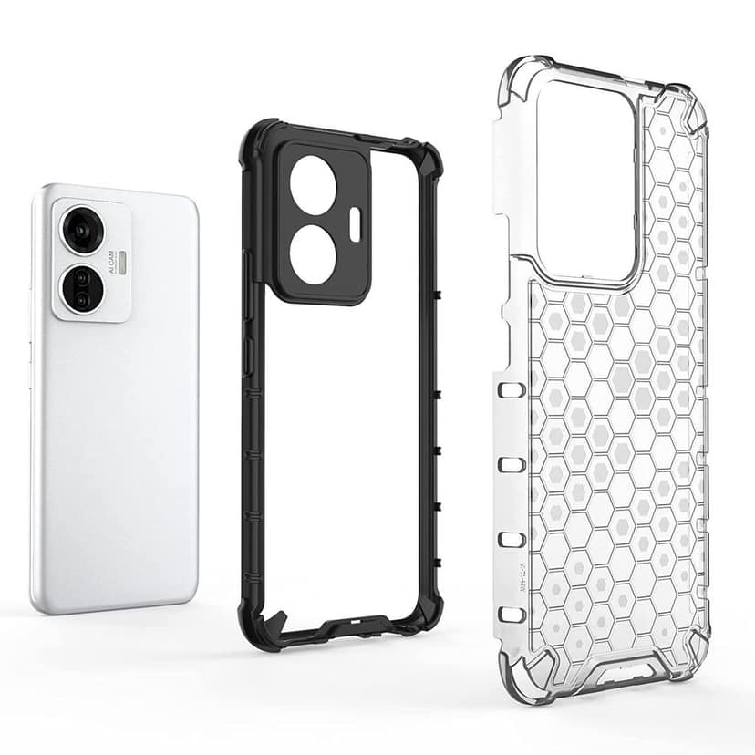 Faircost Hybrid Shockproof Back Cover for Vivo T1 44W/Z6 44W Hard Outside Soft Inside- (Polycabonate::Transparent) view 5