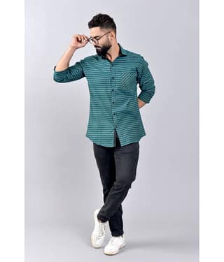 ZAMAISHA - Green 100% Cotton Regular Fit Men's Casual Shirt ( Pack of 1 )