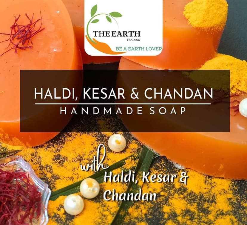 Pure Organic Handmade Soap Haldi Chandan | Made with Oragnic Vegetable Glycerine | Vitamin E Oil | Parabean & Sulphate Free | Anti-Ageing Soap | Suitable for All Skin Types (Pack of 1) view 4