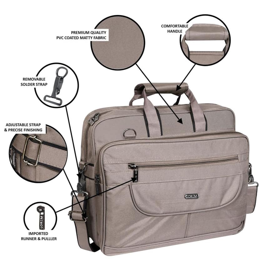 LOREM Faux Leather 28L Laptop Messenger Bag For Men view 4