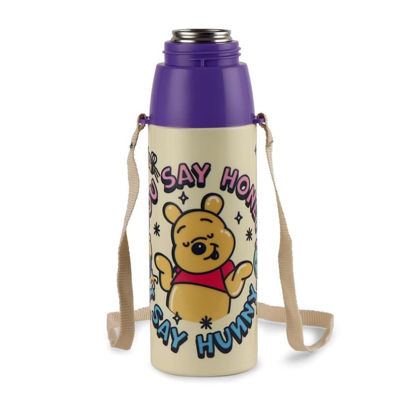 CELLO Kidzbee Series Orb 400 Inner Steel Insulated Water Bottle, 380ml| 3D Touch & Feel Mickey Family Design | Leakproof Flip Top Spout, Easy to Carry | Cold Water Bottle for Kids School