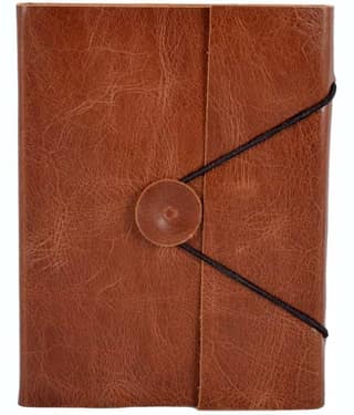 soft leather diary with button Regular Diary UNRULED 200 Pages (Brown)